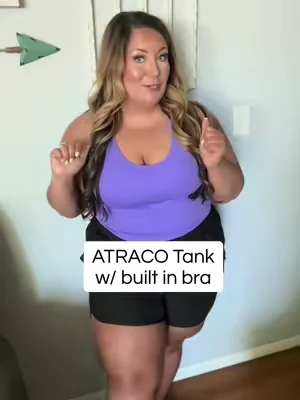 The most supportive tanks I have ever worn. They do fit tighter so you probably want to size up. #tank #tanktop #tanktopstyle #builtinbra 