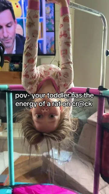 Finally found something to get all that energy out  #trampoline #kidstrampoline #toddlertrampoline #outdoortoys #giftsforkids 