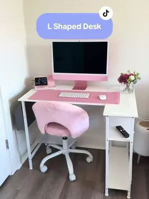 The perfect desk for small spaces! 🎮💻 Compact, functional, and packed with storage, outlets, and USB ports. #DealsForYouDays #SummerWins #TikTokShop #GamingSetup #homeoffice 