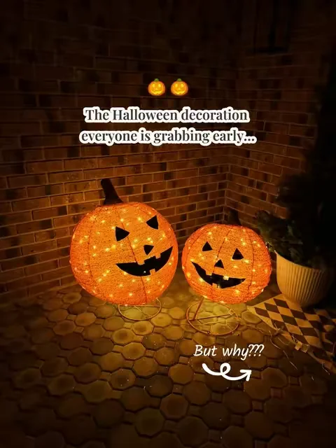 These pumpkins are such a cute fall & Halloween decor!! They sell out every year, so it's a good idea to grab them soon! #halloween #halloweendecor #summerween #falldecor #dealsforyoudays  