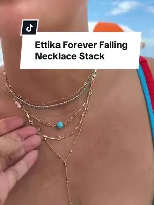 From beach to dinner without changing your jewelry #ettika #summervibes #dealsforyoudays #necklacestack #lazygirljewelry 