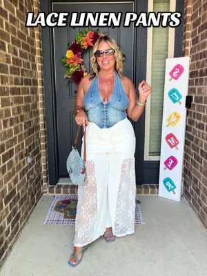 The lace with the florals 🤍✨  #linenpants #pants #midsizefashion #dealsforyoudays #NewDropsForYou @Chicovar 
