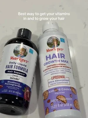 It grows so long with this stuff #maryruths #hairgrowth #multivitaminplushairgrowth 