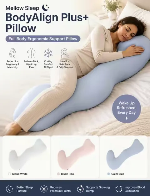 It’s even cooling!  Mellow Sleep | BodyAlign Plus+ Pillow - Full Body Ergonomic Support Pillow for Back, Belly, Hips & Legs, Cooling Side Sleeper Pillow for Pregnancy, Maternity & Body Pain Relief #TiktokShopCreatorPicks 