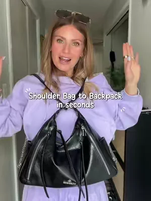 Shoulder Bag to Backpack in Seconds YES PLEASE 🖤 #irisandrainbow #shoulderbag #backpack #mombag 