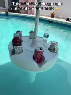 your drinks stay cooler and you get to enjoy the shade too #poolparty #pool #poolumbrella 