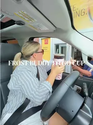 I’m gonna have to go get her her own @Frost Buddy because I’m pretty sure she loved mine! #frostbuddy #cupholder #cupsleeve #frostbuddytogo #dietcokebreak 
