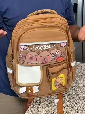 Waterproof Capybara Backpacks with a ton of supplies that come with it! #capybara #backpack #backpacks #capybaratiktok #backtoschoolshopping 