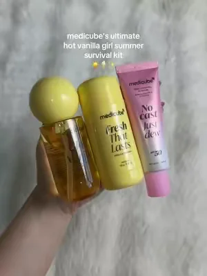 FREE GIFT while supplies last and better value when u get the trio too 🤍 medicube beat sun sweat odor trio summer skin care tiktok shop #tiktokshopcreatorpicks #tiktokshopsummerturnup #DealsForYouDay #tiktokshopdealsforyou #medicube medicube best deodorant sunscreen spf 50 hair radiance body brightening glass skin buy with coupon maehni @medicube global @medicube US Store 