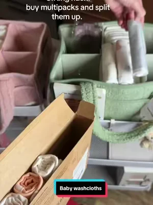Filling up the diaper caddies for the babies. #babywashcloth #bathtime #babyshowerideas #babycart 