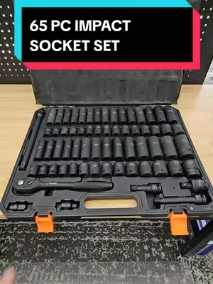 VEVOR 65 PC 1/2" DRIVE IMPACT SOCKET SET, DEEP AND SHALLOW, STANDARD AND METRIC, RACHET, WOBBLE, EXTENSIONS AND ADAPTERS IN A CASE. #tools #socketset #tiktokshopcreatorpicks #summervibes #dealsforyoudays @VEVOR Store @CreatorCollab_Mabel @Haidee_Collab 