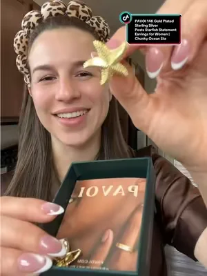 Envío gratis!!✅😍✨ PAVOI Plata de ley chapada en oro de 14 quilates Publicaciones Pendientes de declaración de estrella de mar para mujeres Pendientes gruesos de estrella de mar del océano  Joyas hipoalergénicas #aretes #earrings #jewlery #accessories #14kgold 