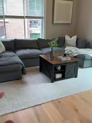 Lift top coffee table with barn doors 😎🫡 #tiktokshopdealsforyoudays #dealsforyoudays #tiktokshopsummersale #lifttopcoffeetable #coffeetable 