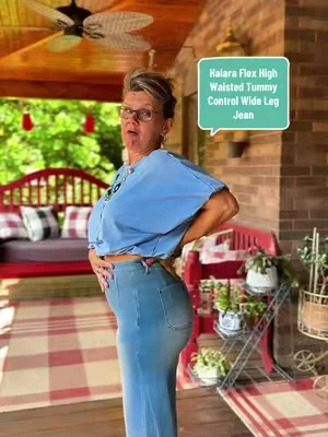Halara Flex High Waisted Tummy Control Wide Leg Casual Jeans with Pockets #dfyd  #Halara fabric  #HalaraListens #HalaraNewArrivals #DealsForYouDays @Halara_official 