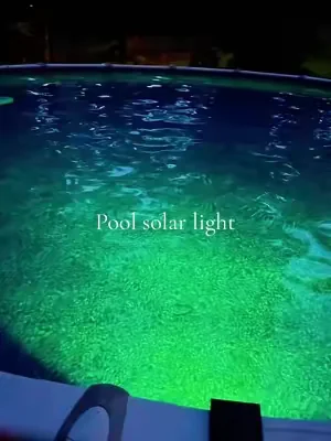 This solar light by @Poolhacker_official has completely transformed our pool at night! #pool #upgrade #solarlight #swimming #dealsforyoudays 