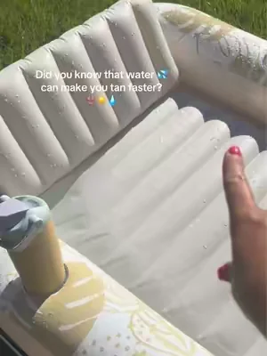 POV the UV is high and you own a tanning pool! 💧☀️👙I’m obsessed with my slush tanning pool because it also doubles as a pool floaty! ##summeressentials##dealsforyoudays##summervibes☀️##tanningpool##poolfloat