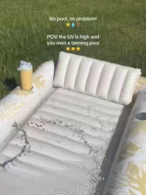 This is absolutely the best summer buy of the year!☀️ You can tan faster in water! And they’re so comfortable they’re perfect for napping! ##summeressentials##dealsforyoudays##summervibes☀️##tanningpool##poolfloat