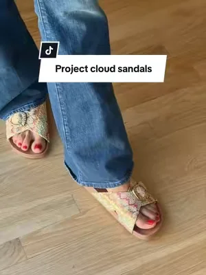 Slip on sandals from Project Cloud have memory foam and are perfect for all-day wear! If you’re looking for the ideal sandal to accompany you through the seasons, grab these while they’re available! #slidesandals  #memoryfoamsandals #tiktokshopcreatorpicks #dealsforyoudays  #l#leathersandalsP@Project Cloud Shoes