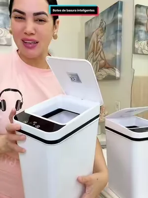 Paquete de 2 botes de basura sin contacto de 2,2 galones (aprox. 8,3 litros), cubo de basura inteligente automático con sensor de movimiento; diseño compacto, impermeable y de tamaño reducido, ideal para baño, cocina, oficina, dormitorio o sala de estar. Disponible en blanco y negro.#tiktokshopcreatorpicks #dealsforyoudays #botesdebasura #contenedores #limpieza 