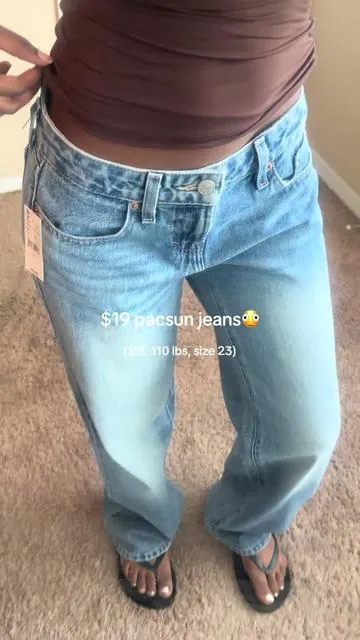 the cheapest they’ve ever been!! #pacsunjeans #lowrisejeans #lowrisebaggyjeans #tryonhaul #dealsforyoudays 