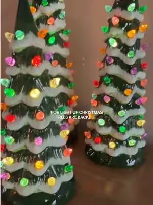 If you missed these light up Christmas trees last year, now is the time to get them #christmastree #lightupchristmastree #christmasdecor #nostalgic 
