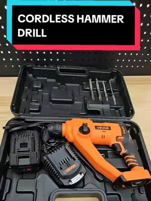 VEVOR 20V CORDLESS HAMMER DRILL, SDS CHUCK, 4 BITS, 1 BATTERY AND CHARGER IN A CASE. #hammerdrill #hammerdrills #tiktokshopcreatorpicks #summervibes #dealsforyoudays @VEVOR Store @CreatorCollab_Mabel @Haidee_Collab 