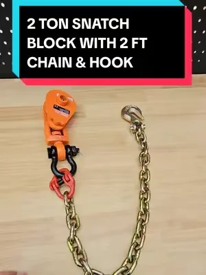 VEVOR 2 TON SNATCH BLOCK WITH 2 FT CHAIN AND HOOK, 3 IN SHEAVE, 3/8 PULLEY FOR ROPE OR WIRE, G80 CHAIN & HOOK. #snatchblock #towing #tiktokshopcreatorpicks #summervibes #dealsforyoudays @VEVOR Store @CreatorCollab_Mabel @Haidee_Collab 