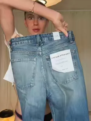 NEW 👖🎞️ VINTAGE jeans @GOOD AMERICAN these are so perfect. #vintagejeans #goodamerican #goodamericanhaul #jeantok 