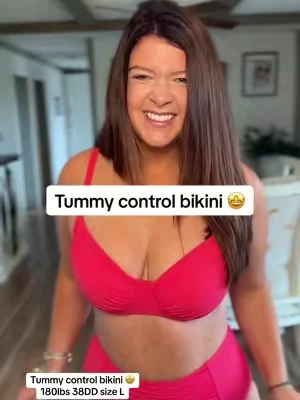 Tummy control in a bikini 🤌🏻 #bikini #tummycontrol #momapproved #highwaisted #popilush 
