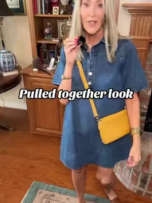This denim dress makes you look instantly pulled together! #denimdress #dress #fashionover50 #SummerWins #tiktokshopcreatorpicks 