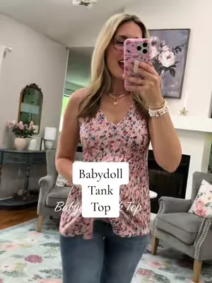 The cutest babydoll style tank top for summer! Go true to size! I’m 5’7” 140 in a small. @WIHOLL FASHION 