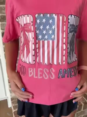 The cutest patriotic comfort colors tshirt! #patriotic #godblessamerica #comfortcolors #womenstshirt 
