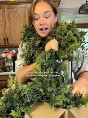 This looks like the real thing… until you touch it 👀🌿 I’m not exaggerating—this fake cedar garland is one of those “why didn’t I get this sooner” finds. It’s full, soft, and drapes so pretty you can use it on a mantle, table, stair rail, or even just layered on a shelf for that cozy holiday (or year-round) look without the mess of real greenery. No shedding. No watering. Just instant “put together” home vibes in seconds. #homedecor #holidaydecor #christmasdecor #cedargarland #HolidayDeals 