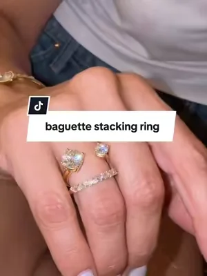 Gorgeous baguette moissanite ring combines modern, ethical luxury with vintage-inspired design, featuring high-clarity (VVS1) D-color lab-created moissanite stones set in 925 sterling silver, frequently plated for durability. These rings often showcase a blend of baguette and round cuts, creating a high-sparkle, elegant aesthetic! best gifts for her. #tiktokshopsummerturnup #baguettemoissanitering #tiktokshopcreatorpicks#dealsforyoudays  #giftsforher 