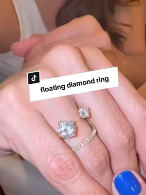 Replying to @Miss Jenn Floating diamonds give the perfect look with this gorgeous piece!! ##floatingdiamondring##giftsforher##moissanitering##tiktokshopcreatorpicks##dealsforyoudays