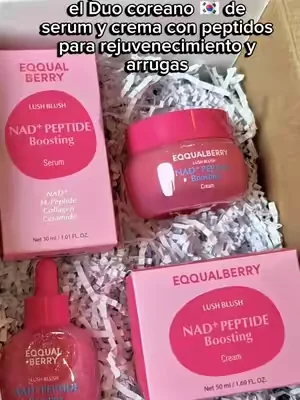 ✨ Dúo coreano con péptidos para arrugas y piel firme 💗 Chicas, este dúo coreano de sérum y crema con NAD+, péptidos, colágeno y ceramidas ayuda a mejorar la apariencia de líneas de expresión mientras deja la piel más hidratada, suave y luminosa. #SkincareCoreano #EQQUALBERRY #Peptidos #dealsforyoudays 