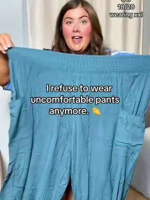me 🤝 stretchy pants #plussizefashion #linenpants #stretchypants #dealsforyoudays #summervibes 