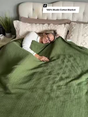 100% Muslin Cotton adult swaddle 🤍 @Bedsure #muslinblanket #adultswaddle #dealsforyoudays #SummerWins #SummerVibes 