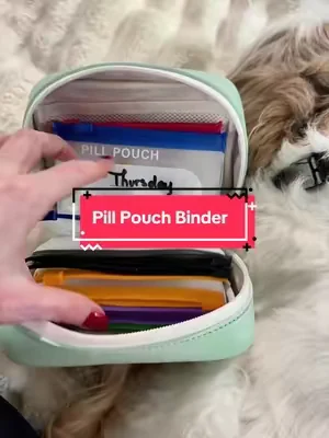 Pill organizer with 14 color-coded pouches for a real supplement routine, this finally solved everything for me. #pillorganizer #supplementorganizer #wellnessover50 #healthjourney #TikTokShopfinds 