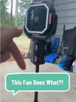 This camping fan surprised me. 😳 The remote, battery display, adjustable head, light and tripod make it so much more than just a fan! 🏕️ 🩷 #DealsForYouDays 