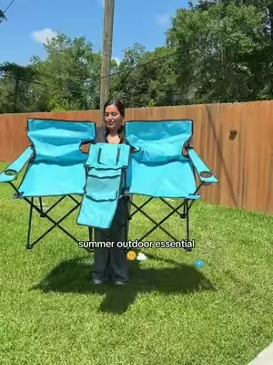 These chairs are a must, they’ll keep you under the shade while also being able to sit two✨ 10/10 for outdoor! #outdoor #summeressentials #lawnchair #outdoormusthaves #summermusthaves 