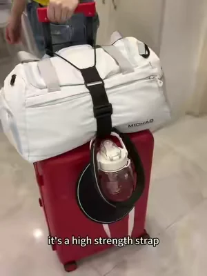 No More chaotic luggage!This strap Lets You carry Multiple Bags Like a pro #TravelHacks#LuggageEssentials#TravelMustHave#PackingTips#TravelGear