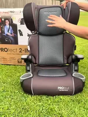 #carseat #babycarseat #sillainfantil #babytrend #dealsforyoudays Silla de coche elevadora plegable ligera 2 en 1 Baby Trend PROtect con protección contra impactos 