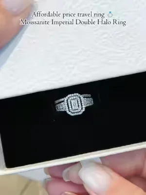 Affordable price travel ring💍Moissanite Imperial Double Halo Ring💎✨#summerwins #tiktokshopdealsforyoudays #ring #moissanitering #2pcs #ringset #dealsforyoudays #2026 #delzzad #waterproofjewelry #jewelry #giftideas #viral #delzzadjewelry #nontarnishjewelry #beautiful #luxury #affordable #diamond #diamondtester #radiant #radiantcut