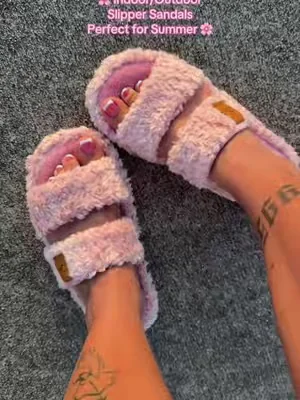 The coziest slipper sandals with memory foam cushioning for comfort and a hard bottom for indoor/outdoor wear. #SandalSlippers #MemoryFoamSandals #IndoorOutdoorSlippers #ComfortSandals #SummerFootwear 