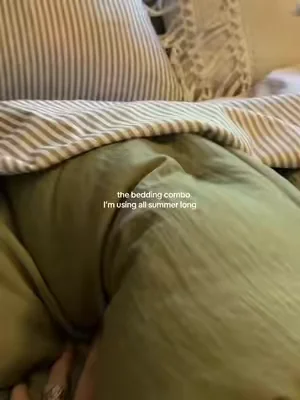 My bedroom got a summer refresh, and now it’s my favorite room in the house. ☀️🌿 I swapped out my heavier bedding for this soft olive green comforter set and the whole space feels lighter, brighter, and so much more inviting. It’s the perfect combination for warm summer nights when you still want your bed to feel cozy.#dealsforyoudays #bedding #comforterset #comforter 