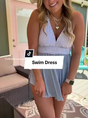 The viral blue striped swimsuit from @Aidonger has been restocked!! RUN!  #swimdress 