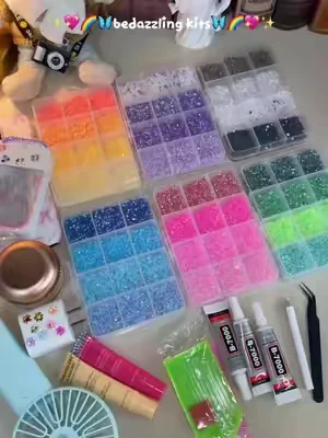 This is your sign to get a bedazzling kit for you and your daughters)! ✨💕🥰 #tiktokshopdealsforyoudays #DealsForYouDays #summerwins #BlingBling #diyrhinestone 