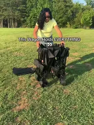 No more carrying everything by hand 😅🏖️☀️ #wagon #foldablewagon #doubledeckerwagon #collapsiblewagon 