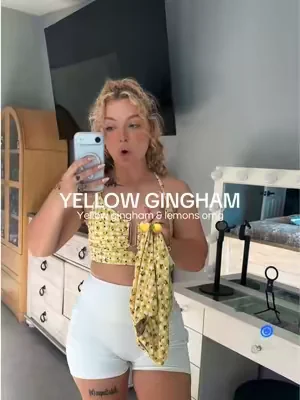 #aleumdr #swimwear #gingham #dealsforyoudays #yellow 